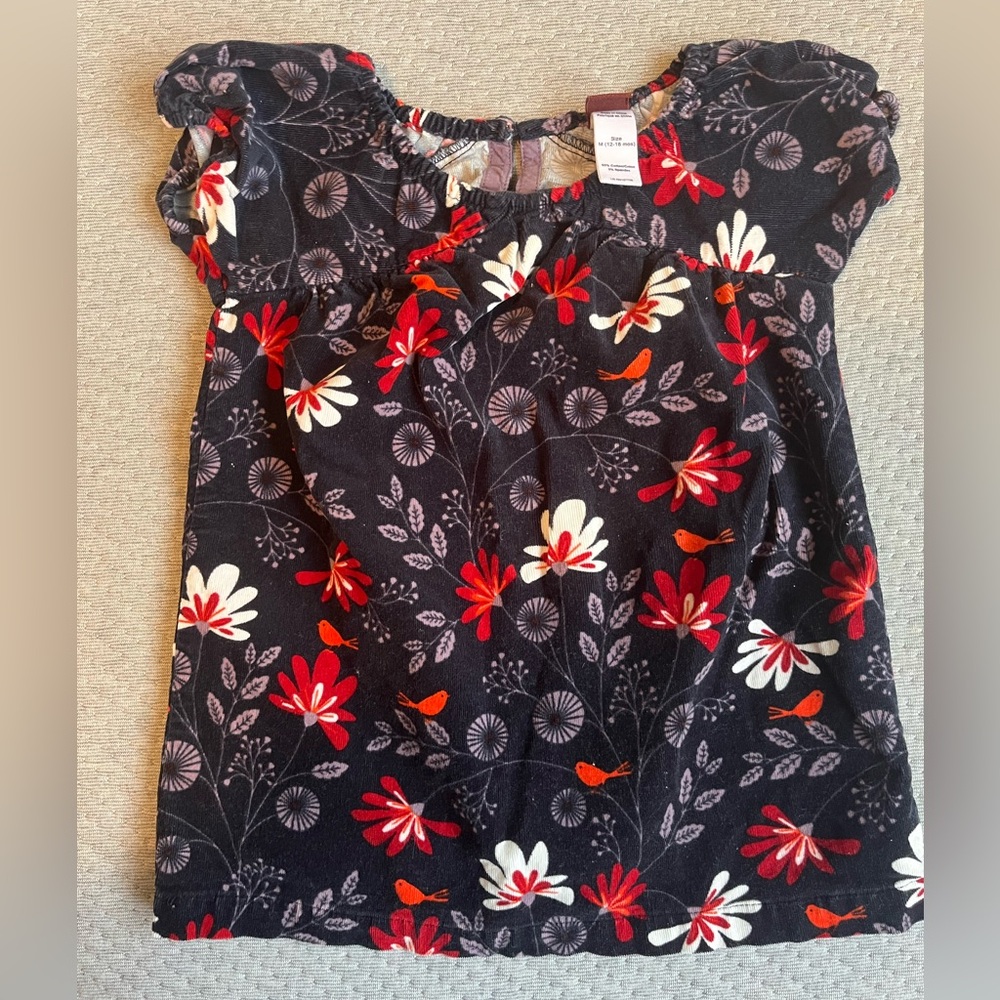 Floral Corduroy Tea Collection Dress